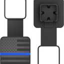 2 Inch Trailer Hitch Cover with American Flag, Metal Trailer Hitch Cover Fit for 2 Inch Hitch Receivers Class 3 4 5,2'' Rubber Hitch Tube Cover Plug Cap (Black&Thin Blue line)