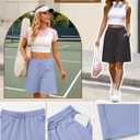 3 Pack Women's Bermuda Shorts Pockets High Waist Knee Length Casual Athletic Drawstring Summer Loose SweatShorts (XL)