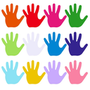 Kisston 360 Pcs Hand Cutouts Paper 3.9 Inch Assorted Color Die Cuts for DIY Craft Projects School Classroom Bulletin Board Decor