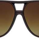 NYS Collection Retro Aviator Sunglasses for Men & Women 70s Vintage Style, Lightweight 100% Protection (Brown Frame-brown Gradiant Lens)