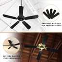 Lineshading 10 Pack 16 1/2" Replacement Fan Blades for 42" Ceiling Fan Waterproof Weatherproof Blades Replacement for Broken Substitution Replacing Indoor Summer (Black)