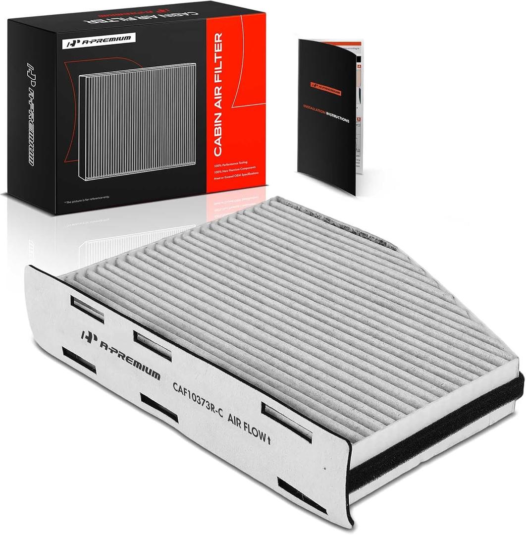 A-Premium Cabin Air Filter with Activated Carbon Compatible with Volkswagen Jetta, Passat, Golf, Tiguan, Beetle, CC, Eos, GTI, Rabbit & Audi A3 Quattro, Q3 Quattro, TT Quattro