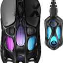 GravaStar Mercury X Pro Wireless Gaming Mouse, Come with 8K Dongle  32,000 DPI PAW 3950 Sensor, 8,000Hz Polling Rate, Only 49g, Magnesium Alloy Hollow Frame, RGB Lighting, 5 Programmable Buttons (Black)