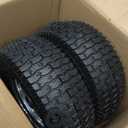 13x5.00-6 Tire and Wheel, Set of 2 Rubber Pneumatic Riding Lawn Mower Tires, Heavy Duty Lawn Mower Wheels with 3/4" Bushings and 6.6" Centered Hub, Tractor & Lawnmower Tires