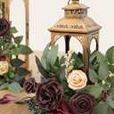 Ling's moment 2Pack 2ft Bordeaux Red Artificial Flowers Garland Lantern Flower Centerpieces Wedding Aisle Decor Chair Burgundy Flowers Arch Floral for Signs Table Cake Decoration（not including lantern