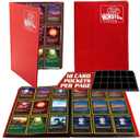 9 Pocket Trading Card Binder- Holofoil Red Album w Side Loading Pockets, AntiTheft Anti-Drop- TCG Collector Storage Organizer for 160 Cards- Compatible with Pokmon, Yu-Gi-Oh!, MTG Magic The Gathering