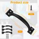 3 Set Metal Gate Handle Screen Door Handle, 5.4'' Black Aluminium Alloy Door Pull Handle, Shed Fence Gate/Fence Gate Handles, Sliding Barn Door Handle for Garage, Fence Gate, Wooden Fences