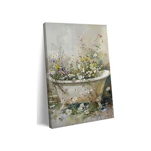 Floral Bathroom Canvas Wall Art bathroom pictures Wall Decor 16x24 Framed