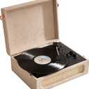 Arkrocket Coryphaeus Vinyl Record Player 3-Speed Bluetooth Input and Output Built-in Speakers with Magnetic Cartridge Auto Off (Flora Engraved)