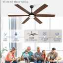 Fanbulous 65 Inch Ceiling Fans with Lights, Farmhouse Large Ceiling Fans with Remote, Black&Brown Modern Ceiling Fan with LED Light, Quiet DC Motor for Living Room, Bedroom, Kitchen, Indoor