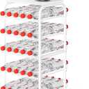 Water Bottle Organizer 5 Tier Free Standing Water Bottle Storage Rack Metal Water Bottle Rack Shelf Large Capacity Bottled Water Holder Beverage Soda Drink Stand for Kitchen Pantry Office,White