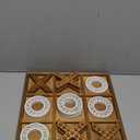 Tic Tac Toe Game 10.6 Inch Rustic Wood Board Game Coffee Table Games Tic Tac Toe Table Decor for Family Adults Travel Outdoor