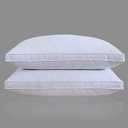 Three Geese Queen Size White Goose Feather Pillows Set of 2 - Soft 100% Cotton 600 Thread Count, Medium Firm,Soft Support for Side, Back, and Stomach Sleepers - Oeko-Tex Certified