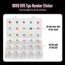 4 x NOVO OVO Nail Tips Number Stickers 24 Colorful Small Number Labels with 7 Blank DIY Stickers for Manicure Boxes, Color Cards, Nail Polish Bottles, Easily Classified and Organized