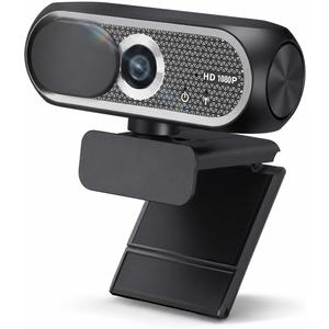 1080P HD Webcam with Microphone, Noise Cancellation,Wide-Angle Lens, Plug & Play USB Webcam for Laptop, Desktop, PC, Mac, Zoom (Light Gray-Black)