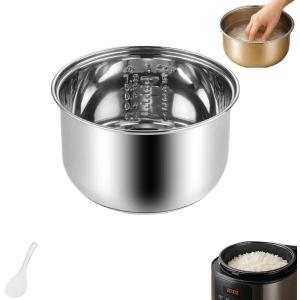 Rice Cooker Inner Pot, & Rice Cooker Parts - Stainless Steel Non-Stick Replacement Pot, Durable Universal Fit for Multi-Cookers, Even Heating for Perfect Rice (1.6L)