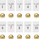 Hanna Roberts Gold Table Number Cards Stands Modern Cursive Table Number for Wedding Reception Anniversary Party Restaurant, Events Party, 4" x 6" (Set of 10, 1-10, Gold)