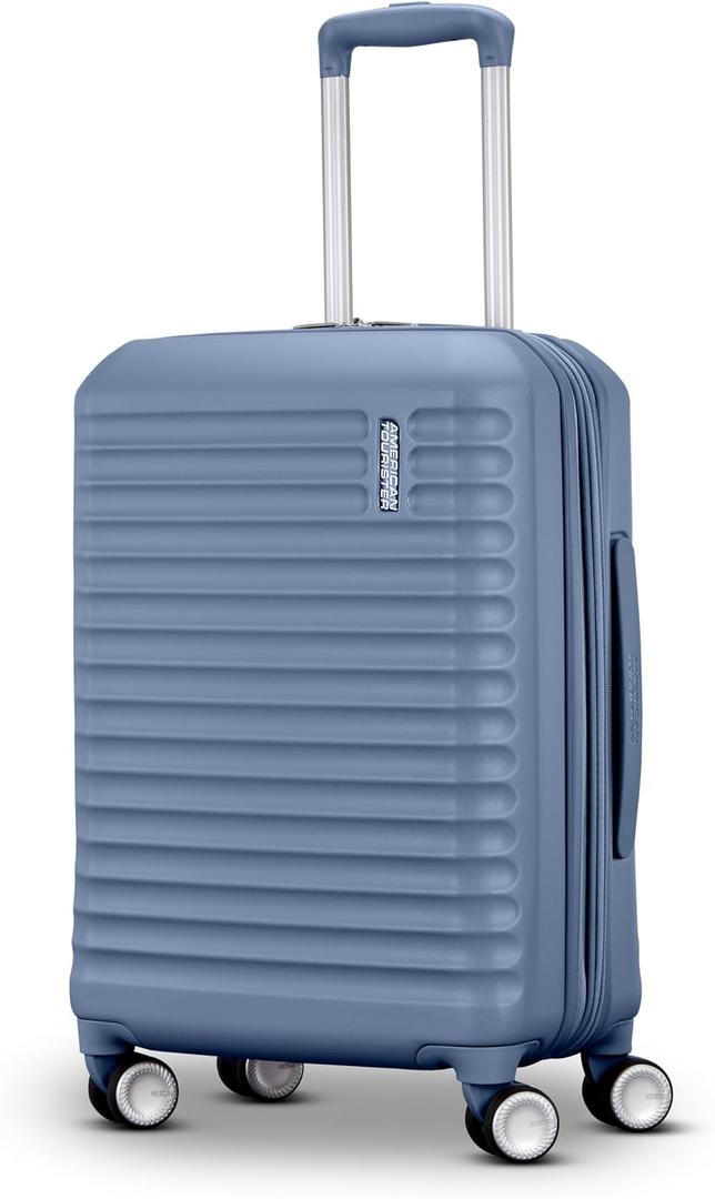 American Tourister Stratum 3.0 Carry-On Spinner, Airline Approved, Durable Hardside Luggage, Expands 1.5", RightHeight™ Adjustable Handle, Elemental Blue
