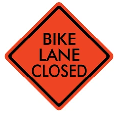 Roll-Up Sign-36" Superbright-Bike Lane Closed