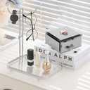 Jewelry Boxes for Women,Jewelry Organizer and Storage,Santa,Glass Mirrored Small Jewelry Box, 4.6"*2.6'',Ring,Earrings and Necklace Luxury Jewelry Box for Women or Girls,Black Gift Box