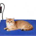 RIOGOO Pet Heating Pad, Electric Heating Pad for Dogs and Cats with Timer, 6 Level Adjustable Temperature Dog Heated Blanket (Blue, S: 20‘’x15‘’)