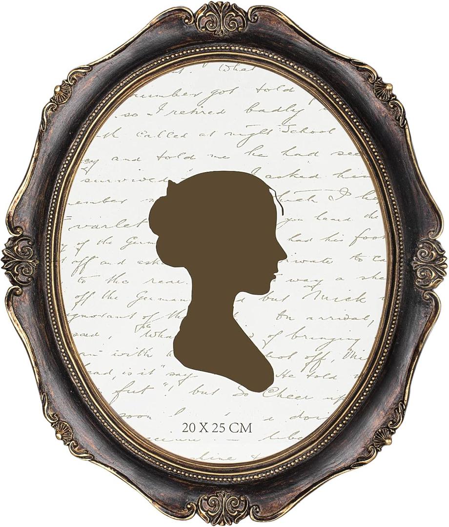 AELS 8x10 Inch Vintage Picture Frame, Elegant Antique Photo Frames with Glass Front, Photo Display, Tabletop Wall Hanging, Gift Ideas, Oval (Walnut)