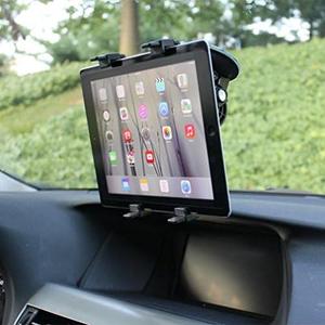 Multi-Angle Rotating Car Mount Windshield Holder Stand Window Glass Swivel Cradle Suction Black for iPad 4, Air, 2, Mini, 2, 3, 4, Pro 9.7 - LG G Pad 10.1 7.0 8.0 8.3 F 8.0 - Verizon Ellipsis 7, 8