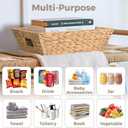 2 x Set of 3 Snack Baskets, Water Hyacinth Basket, Wicker Snack Basket Organizer for Office, Small Wicker Baskets with Handles (3 Medium Basket)