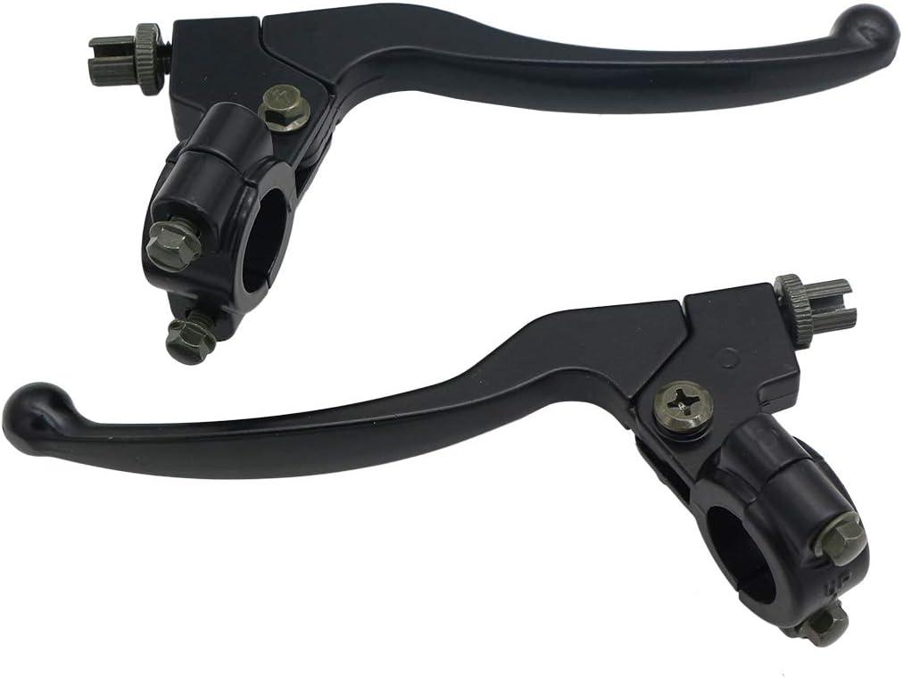 Left Right 7/8" 22mm Clutch Brake Handle Levers Perch Compatible with Honda XR80 XR100 CRF70 CRF80 CRF100 Pit Dirt Motor Bike Motocross