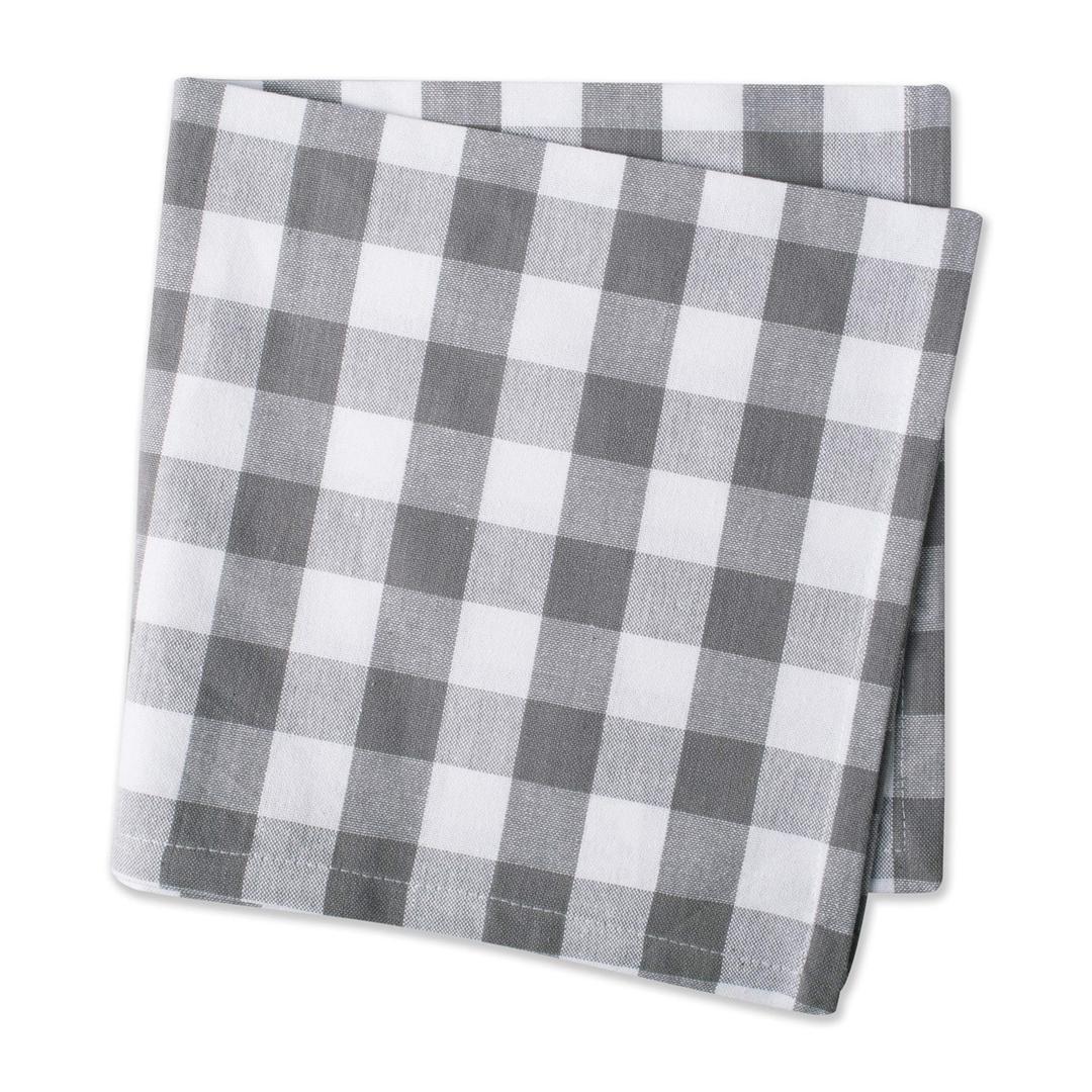 Romanstile Rectangle Plastic Tablecloth, 100% Waterproof Oil-Proof Checkered PVC Table Cloths, Heavy Duty Vinyl Table Covers for Dining, Camping, Picnic, Outdoor - 60 x 102 Inch, Grey