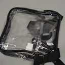 MAY TREE Clear Messenger Bag Stadium Approved Clear Bag Purse for Stadium Events Concert Sport Work (Black)