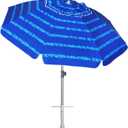 AMMSUN 7 Foot Heavy Duty HIGH Wind Beach Umbrella with sand anchor Vent Tilt Portable Sun Shelter, UV 50+ Sun Protection Outdoor Sunshade Umbrellas Carry Bag for Patio Garden Pool Backyard Multicolor