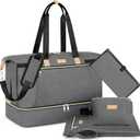ITIEZY Diaper Bag Tote for Baby - Large Mommy Bag with Portable Changing Pad Pacifier Case, Hospital Bags Travel Baby Bag (B2-dark Gray-6pcs), Size: Large