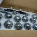 16 Lights Mid Century Modern Chandelier Black Linear Chandelier Light Fixtures Glass Globe Sputnik Pendant Light for Dining Room Kitchen Island (Smoke Gray Lampshade)