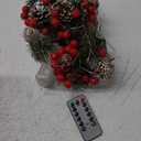 Christmas Pine Lighted Garland Decor, 9.8 Ft 60 LEDs Red Berry Pine Cone Battery Operated Christmas Garland Lights with 8 Modes, Remote Control for Mantle Fireplace Stairs Xmas Tree Indoor Decor (Pine Cone - 1 Pack)