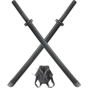 2 Pack 31.5 Inch Polypropylene Cosplay Training Katana Swords Set