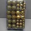 Christmas Balls Tree Ornaments Set, Shatterproof Xmas Decorations Set with Reusable Hand-held Gift Package for Holiday Indoor Tree Decor (100, Gold)