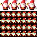 30 PCS Glow in Dark Christmas Mini Gnomes Figurines Bulk Luminous Santa Miniature Ornaments Hide and Seek Small Santa Statues Decor Christmas Mini Gifts Xmas Tree Home Craft Party Decoration