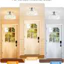 Semi Flush Mount Ceiling Light, 12 Inch Large Silver Ceiling Light Fixture, 3-Light Globe Glass Farmhouse Kitchen Lighting Fixtures for Bathroom, Hallway, Dining Room (Bulb Not Included)