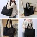 Puffer Tote Bag for Women, Lightweight Tote Handbag with Compartments, Quilted Shoulder Bag for Work Travel Sport (02-style 2)