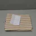 Jinchan Tie Top Linen Kitchen Curtains 24 Inches Striped Tier Curtains Farmhouse Modern Cafe Style Small Window Treatments Airy Light Filtering Rod Pocket for Living Room Bathroom 2 Panels Tan