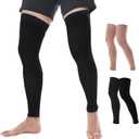 Doc Miller Thigh High Calf Sleeves Compression Hose 15-20 mmHg Opaque Stockings (3X-Large, Black)