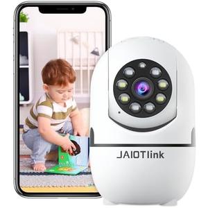 JAIOTlink 1080P Video Baby Monitor with Camera and Audio, Indoor Camera for Home Security with 2.4G/5GHz WiFi, Color Night Vision, AI Motion Detection, 2-Way Audio, Compatible with Alexa