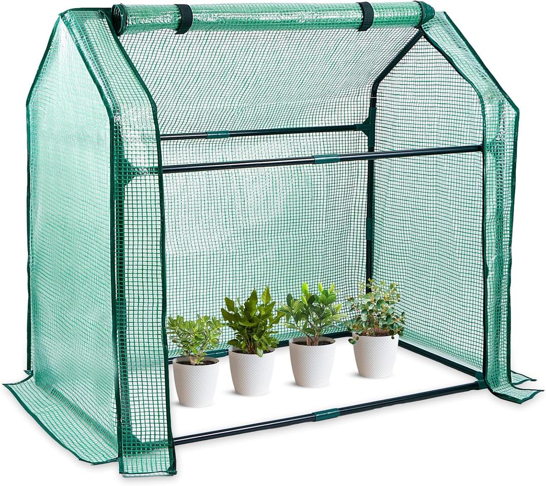 Mini Greenhouse Indoor, 36x19x34(H) Inches Tabletop Garden Nursery Plant Cover Tent with Humidity Domes for Home Gardening, Seedling Propagation and Germination, Green Cover