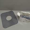 3 Pack Sink Mat and Sink Saddle Set, Sink Protectors for Kitchen Sink, Silicone Sink Saddle Mat Dishwasher Safe, Non Slip Folding Sink Grid to Protect Sink from Stains, Damage, Scratches