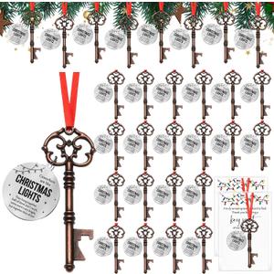 Landical 36 Sets Christmas Coworker Gift Xmas Tree Ornament Key Bottle Opener Coworkers Are Like Xmas Light Employee Appreciation Gift Thank You Card for Staff Office Team Colleague Holiday Decoration