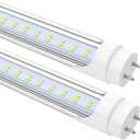 JESLED 4FT LED T8 Type A+B Tube Lights, 28W(75W Equivalent), 4060LM, 5000K
Single or Double End Powered, Plug and Play or Ballast Bypass, 4 Foot T10 T12 Fluorescent Bulbs Replacement, Clear(2-Pack)