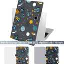 Batianda Case for New MacBook Air 13.6 inch 2025 M4 2024 2022 Release Model A3240 A3113 M3 A2681 M2, Designed Protective Hardshell Keyboard Cover and USB-C OTG Adapter, Cartoon Spaceship