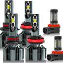 Fit For 2015 2016 2017 2018 2019 2020 2021 Honda CRV Light Bulbs,9005/HB3 Hi Beam + H11/H9/H8 Lo Beam + H11 Fog Lights 6500K White Light Combo Kit, Plug-N-Play, Powersports Bulbs, 6-Pack