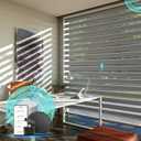 Motorized Zebra Blinds with Remote, Grey, 20" W x 72" H